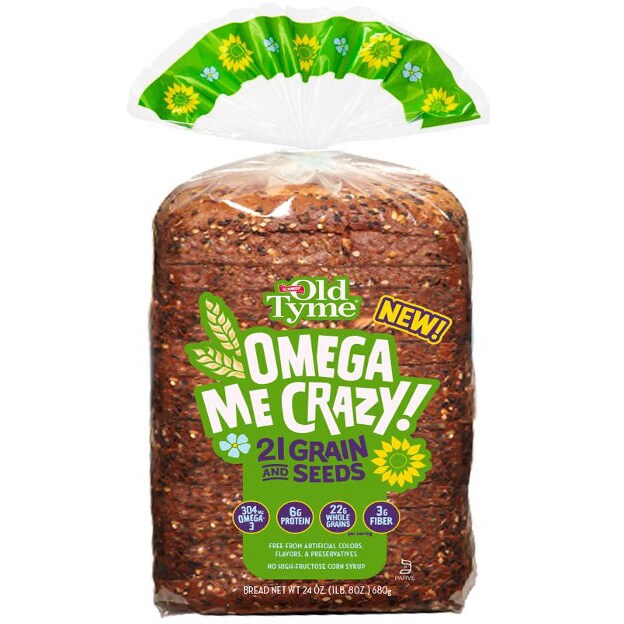 Schmidt Old Tyme Omega Me Crazy! 21 Grain and Seeds Bread