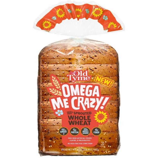 Schmidt Old Tyme Omega Me Crazy! 100% Sprouted Whole Wheat Bread