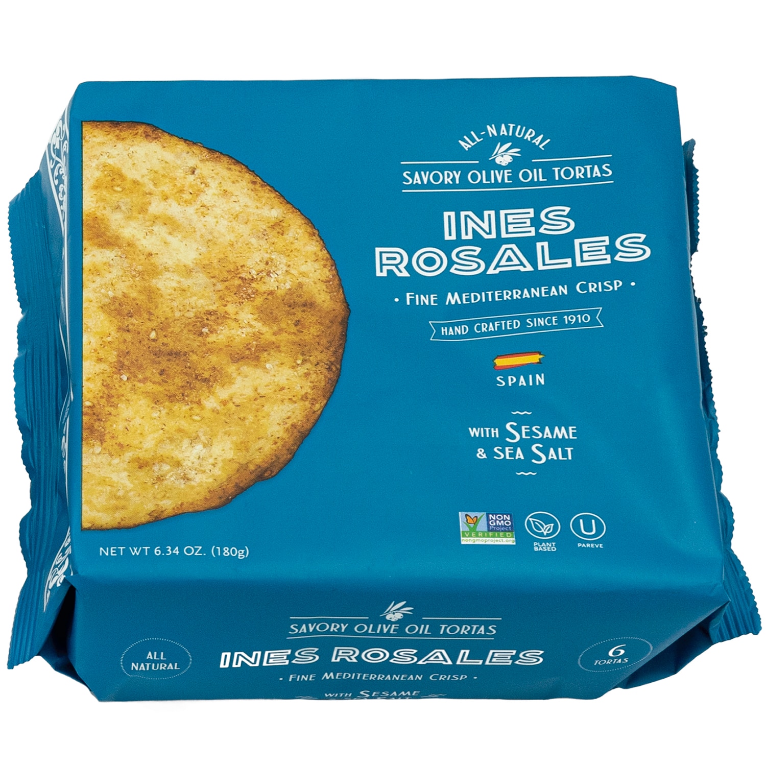 Ines Rosales Savory Olive Oil Tortas, Sesame & Sea Salt