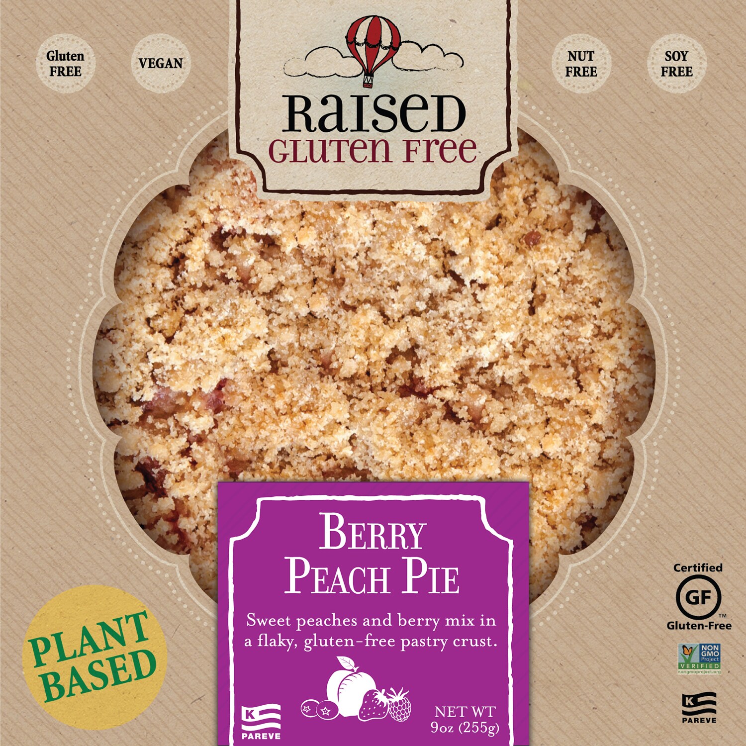 Raised Gluten Free Pie, Berry Peach, Frozen