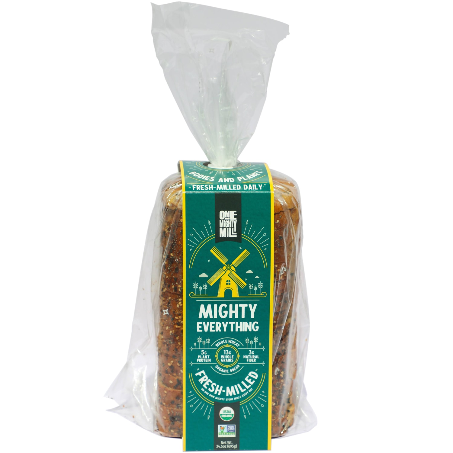 One Mighty Mill Organic Whole Wheat Everything Bread, Frozen