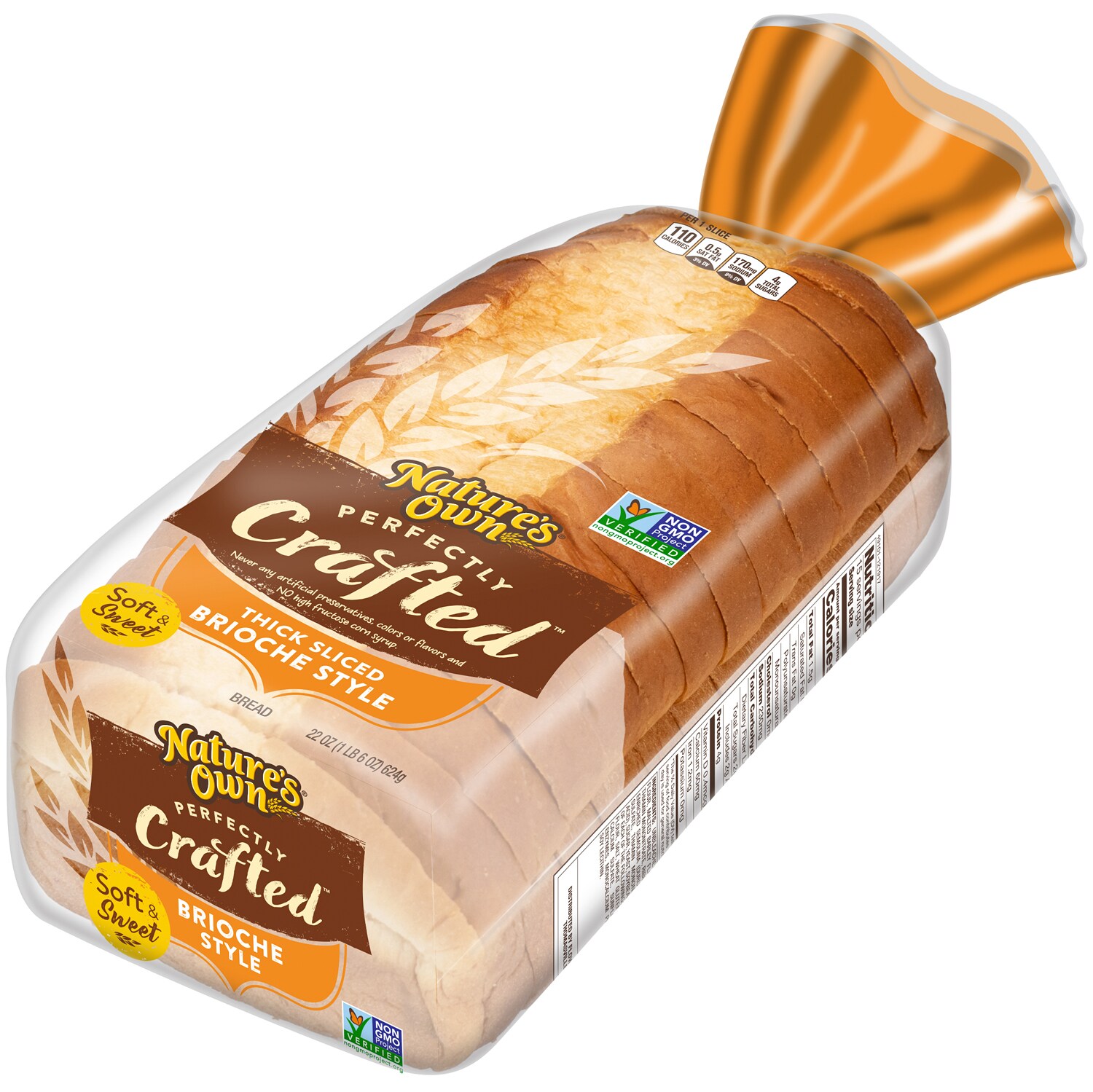 Nature's Own Perfectly Crafted Bread, Thick Sliced Brioche Style