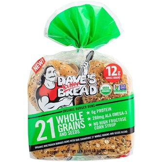 Dave's Killer Bread Organic Burger Buns, 21 Whole Grains and Seeds