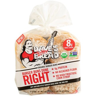 Dave's Killer Bread Organic Burger Buns, White Buns Done Right
