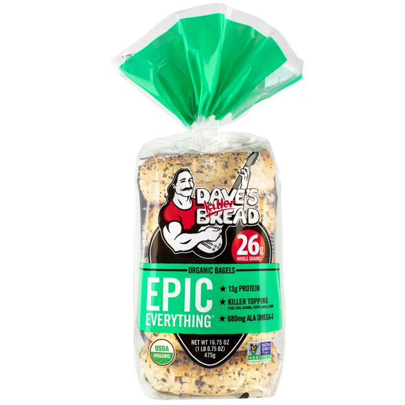 Dave's Killer Bread Organic Bagels, Epic Everything, Frozen