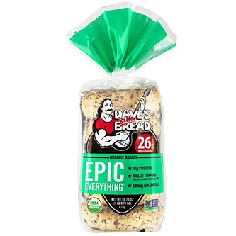 Dave's Killer Bread Organic Bagels, Epic Everything, Frozen