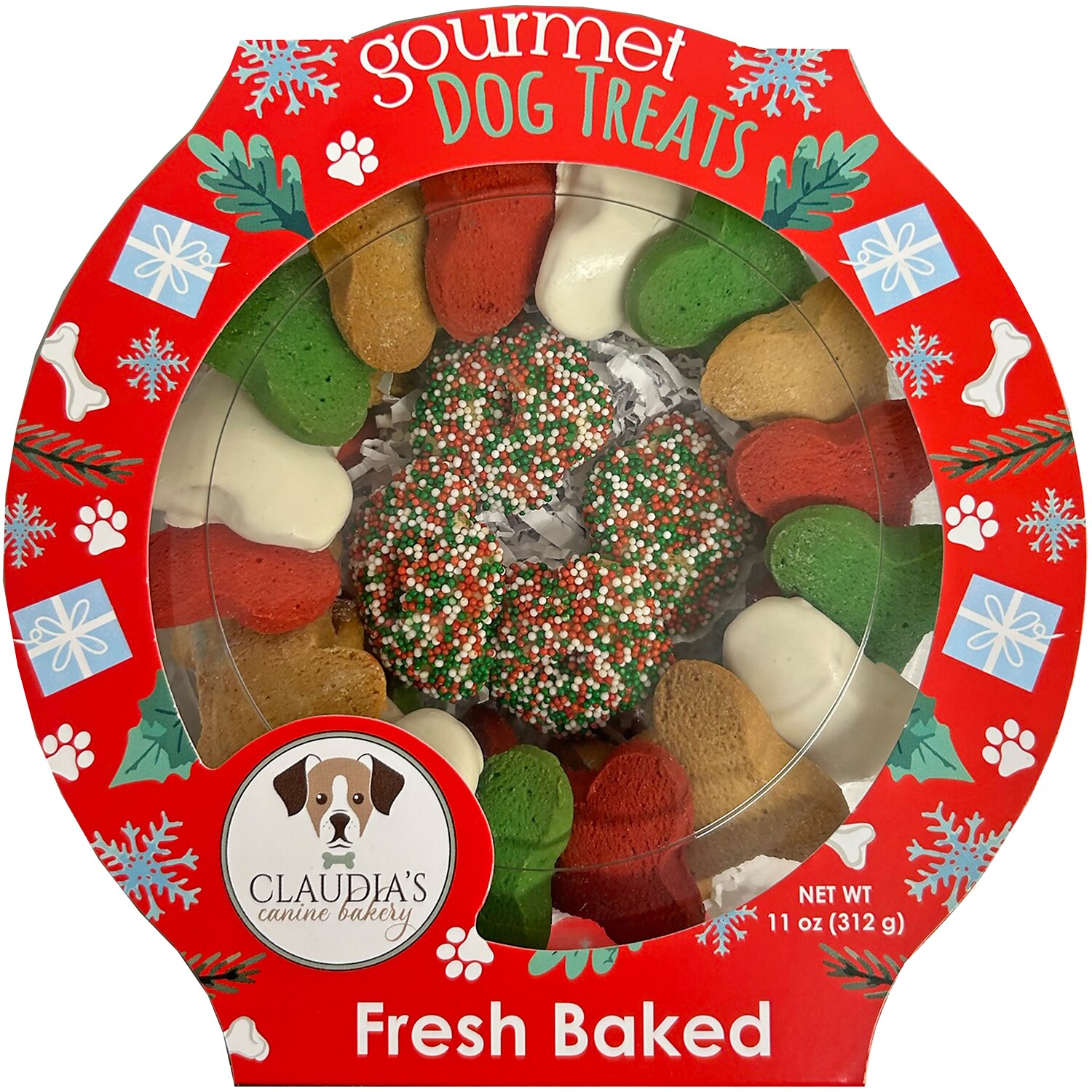 Claudia's Canine Bakery Party Bone Dog Treats Wreath
