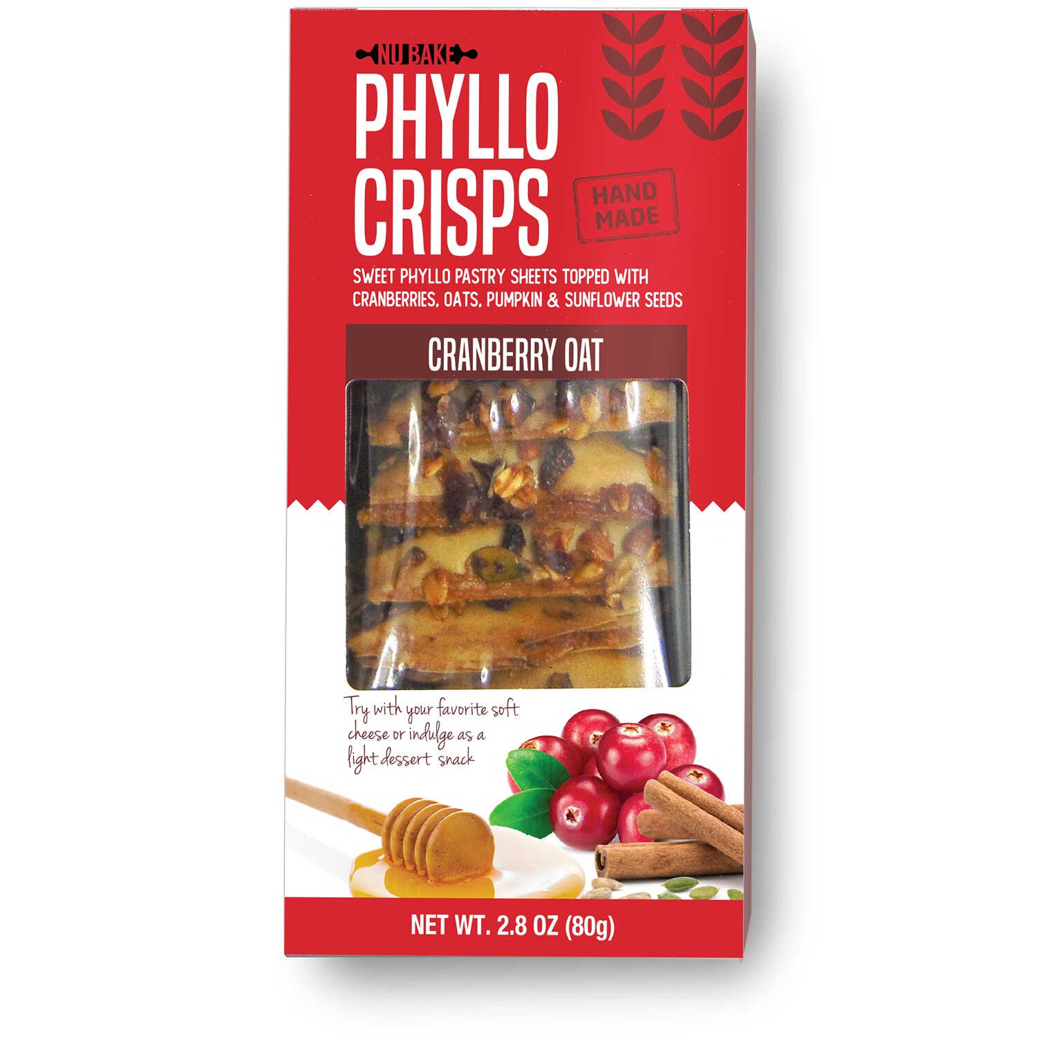 Nu Bake Phyllo Crisps, Cranberry Oat
