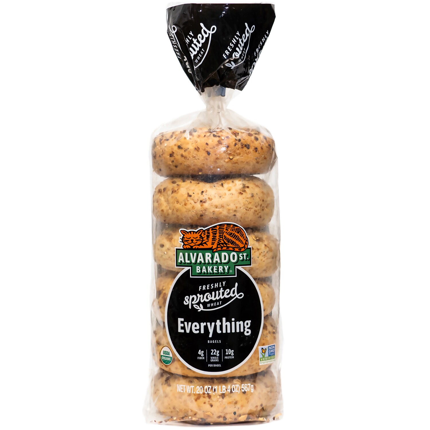Alvarado St. Bakery Sprouted Wheat Bagels, Everything, Frozen