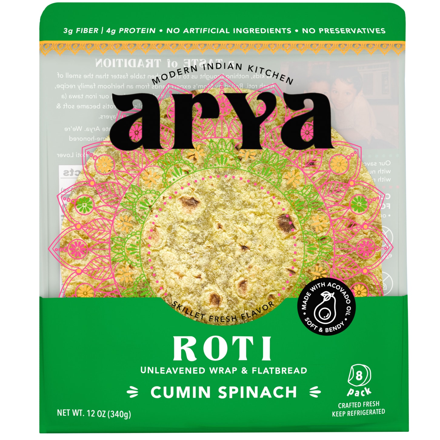 Arya Roti, Cumin Spinach