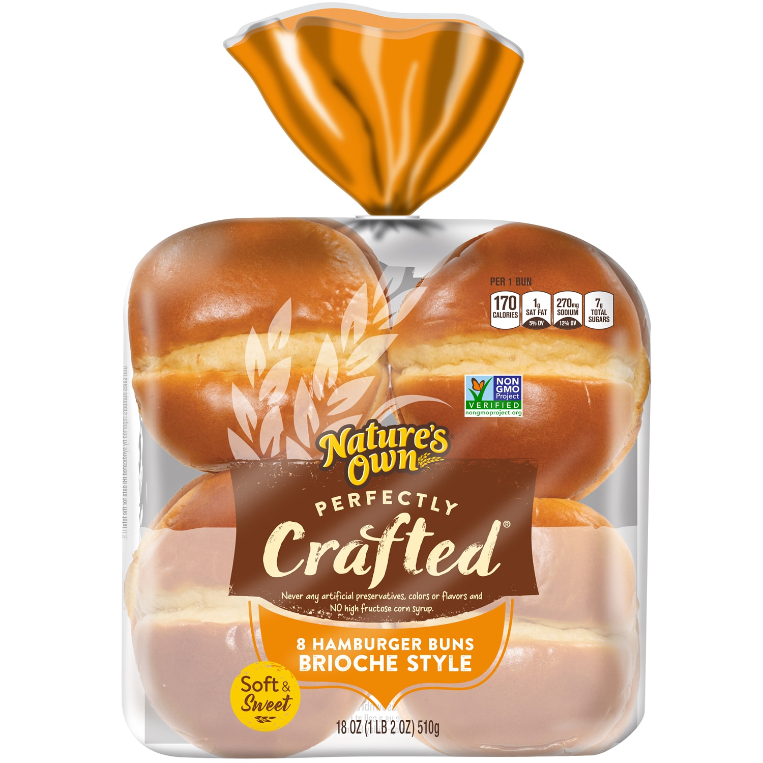Nature's Own Perfectly Crafted Brioche Style Hamburger Buns