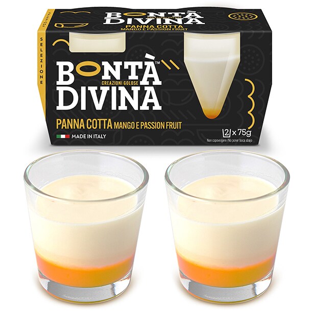 Bontà Divina Panna Cotta in a Jar, Mango & Passionfruit, Frozen
