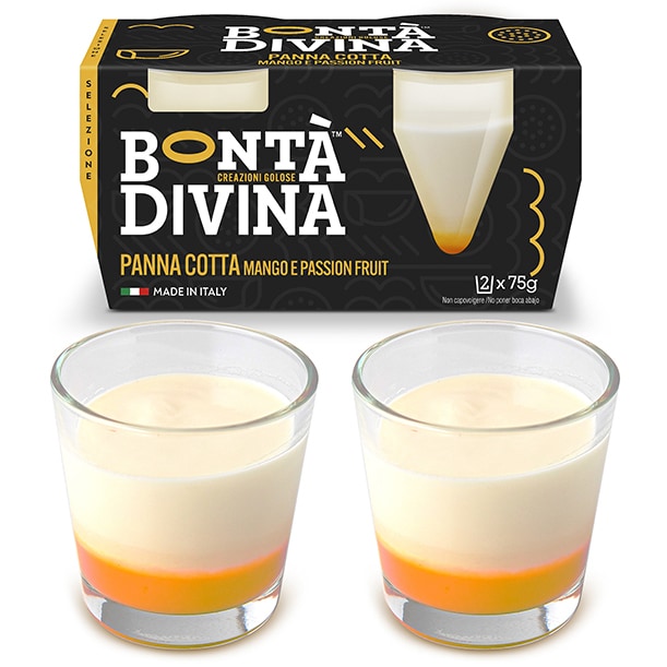 Bontà Divina Panna Cotta in a Jar, Mango & Passionfruit, Frozen
