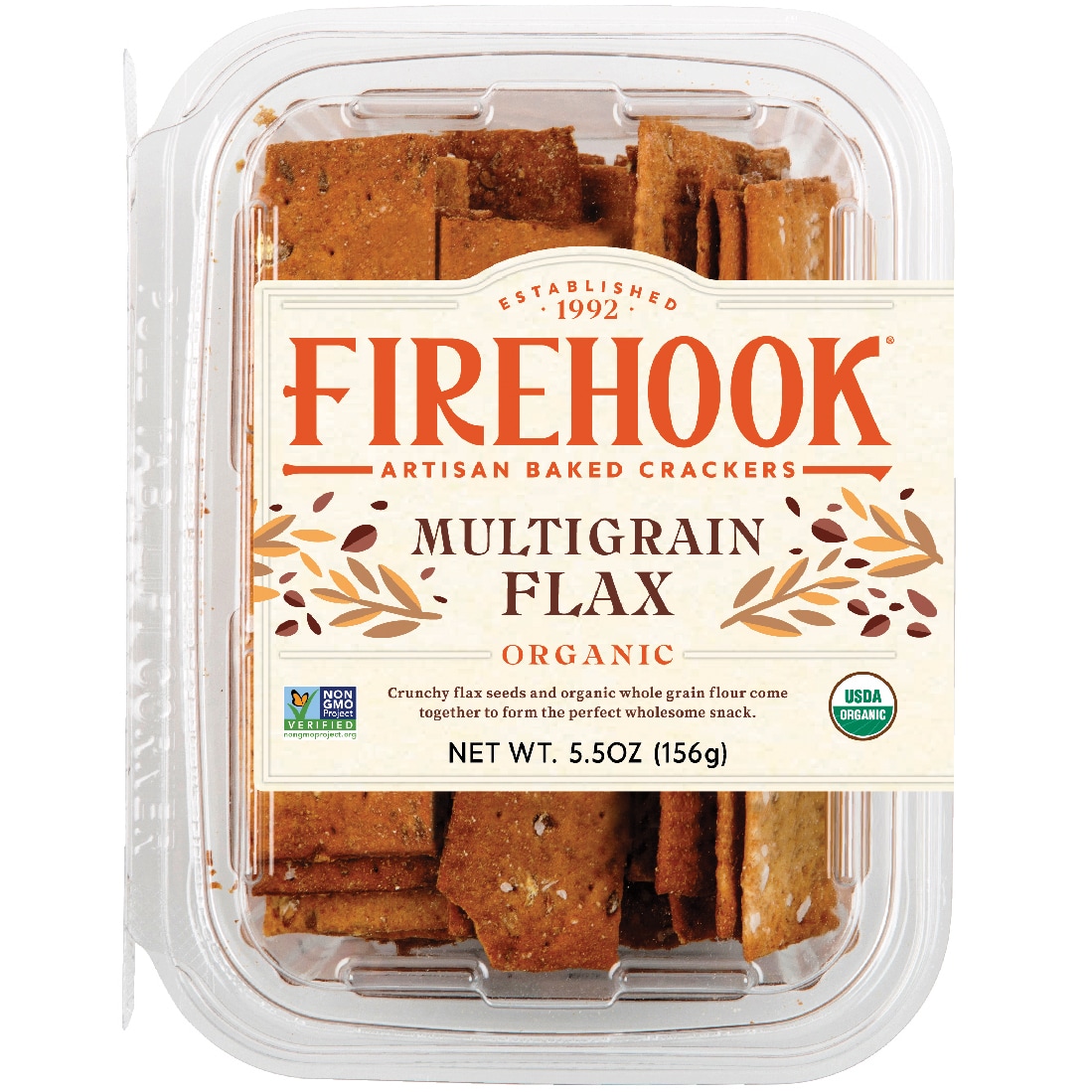 Firehook Mediterranean Baked Crackers, Multigrain Flax