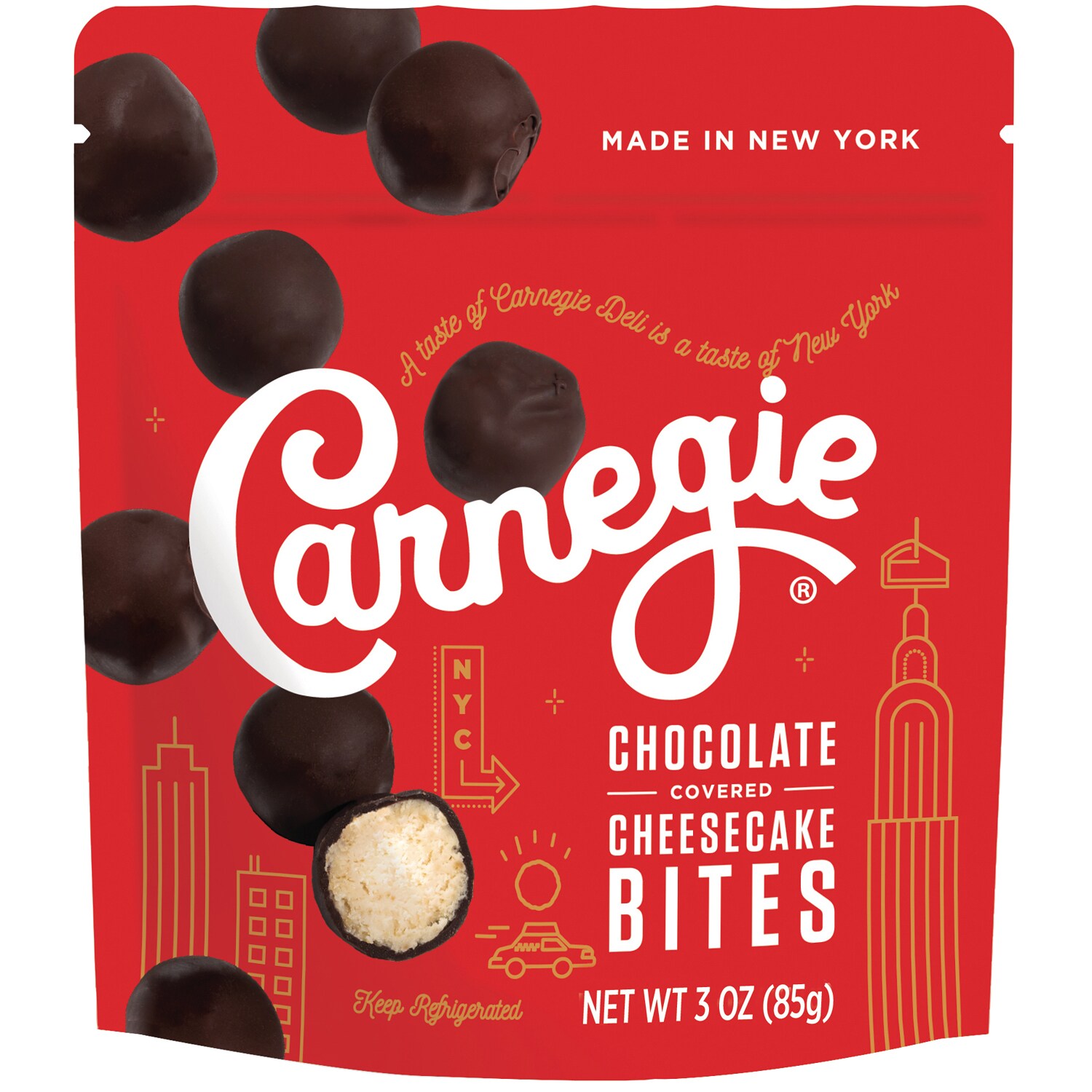 Carnegie Deli Chocolate Covered Cheesecake Bites, Original, Frozen