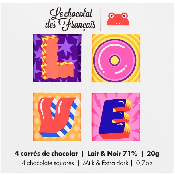 Le Chocolat des Francais Chocolate Squares, Milk and Extra Dark