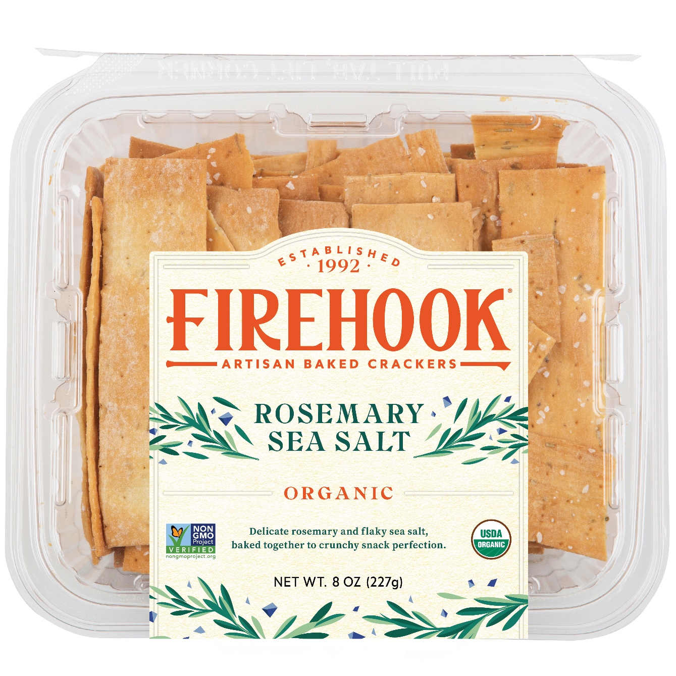 Firehook Organic Mediterranean Baked Crackers, Rosemary Sea Salt