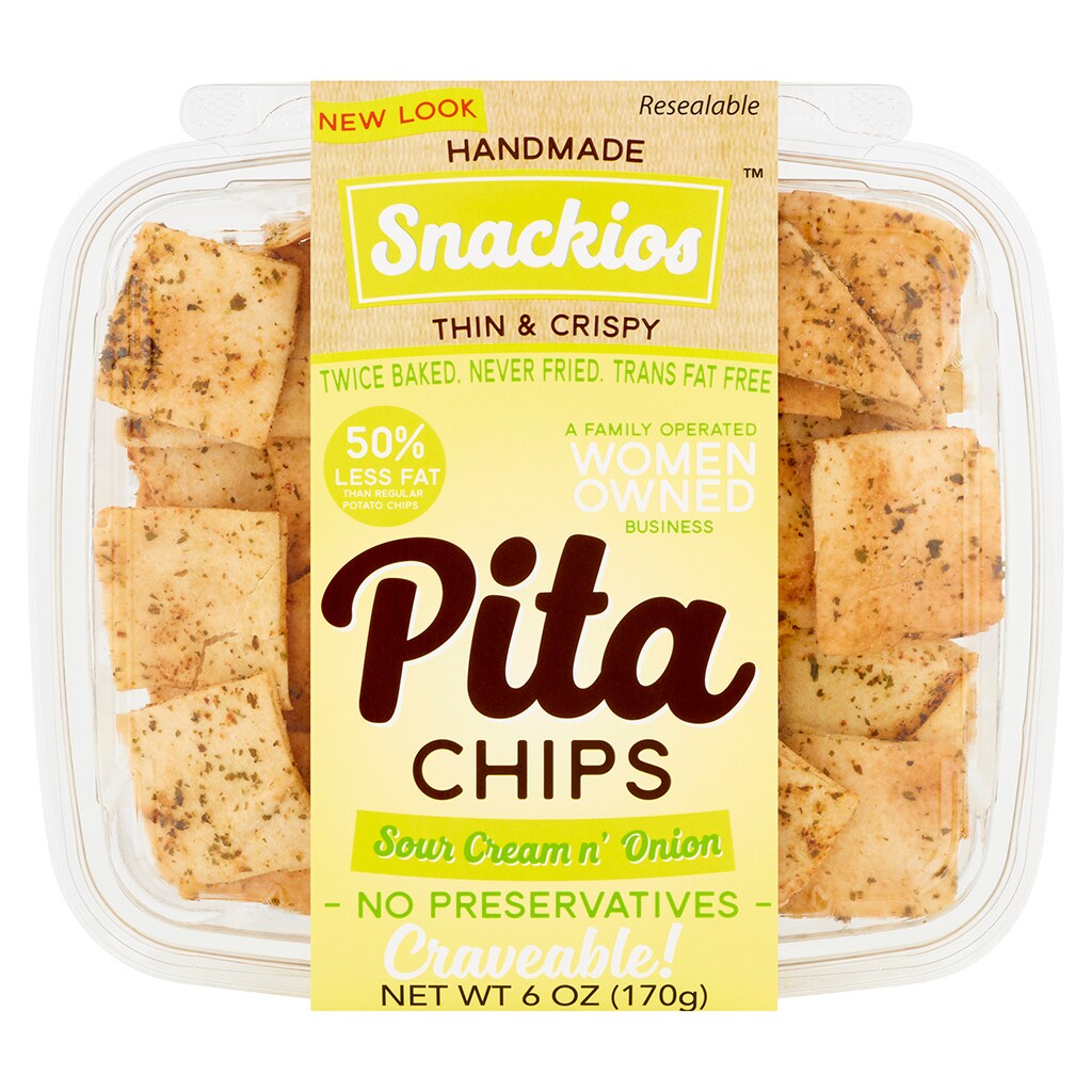 Snackios Pita Chips, Sour Cream N' Onion
