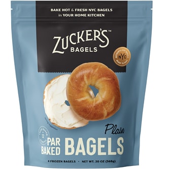 Zucker's Par Baked Bagels, Plain, Frozen