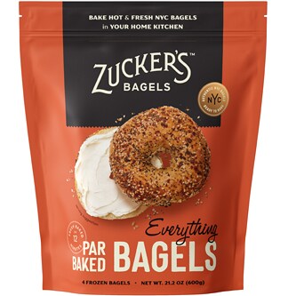 Zucker's Par Baked Bagels, Everything, Frozen