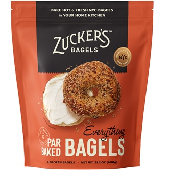 Zucker's Par Baked Bagels, Everything, Frozen