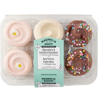 Magnolia Bakery Cupcake Assortment, Chocolate/Vanilla/Red Velvet, Frozen