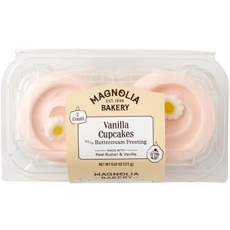 Magnolia Bakery Cupcakes, Vanilla Cupcakes with Vanilla Buttercream, Frozen