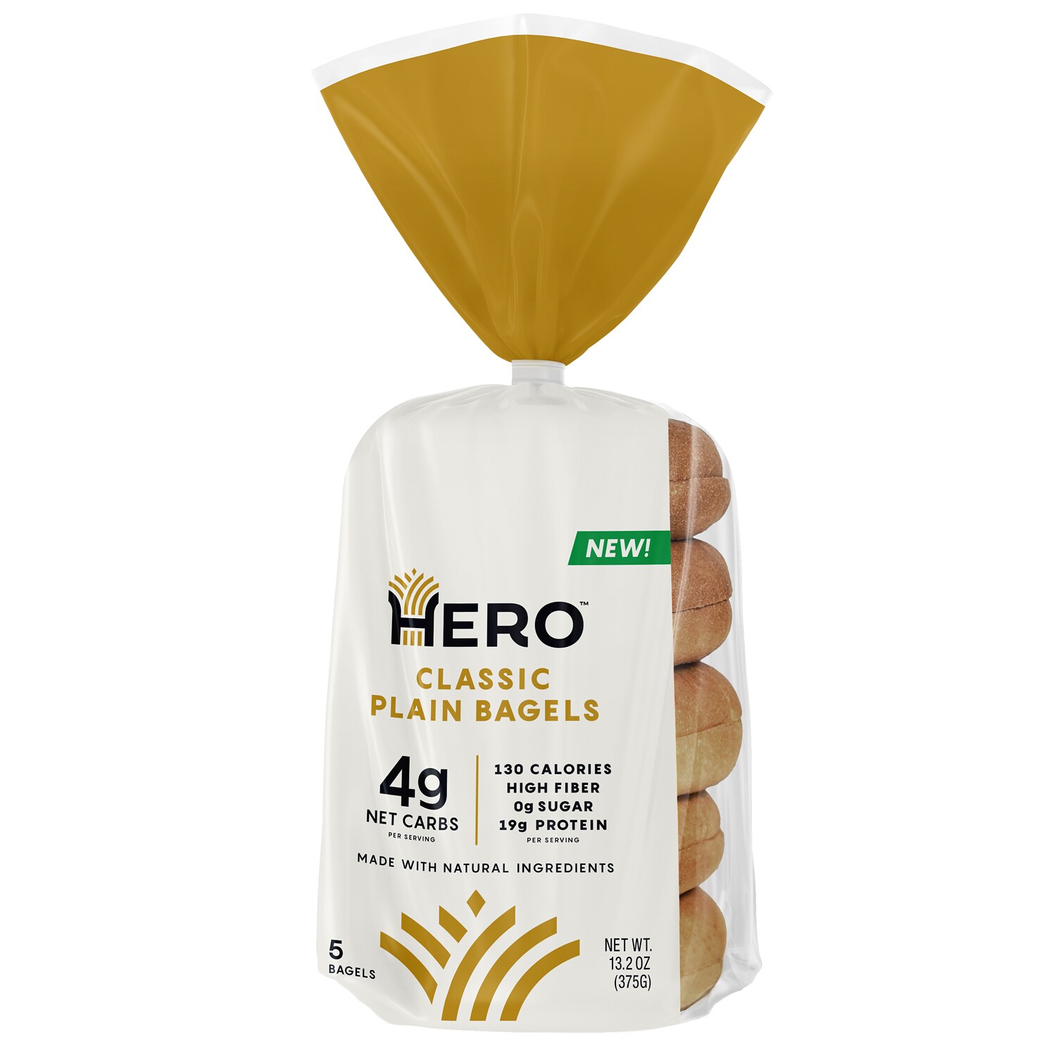 Hero Bread Classic Plain Bagels, Frozen