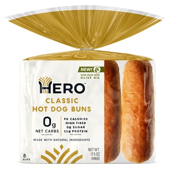 Hero Bread Hot Dog Bun, Frozen
