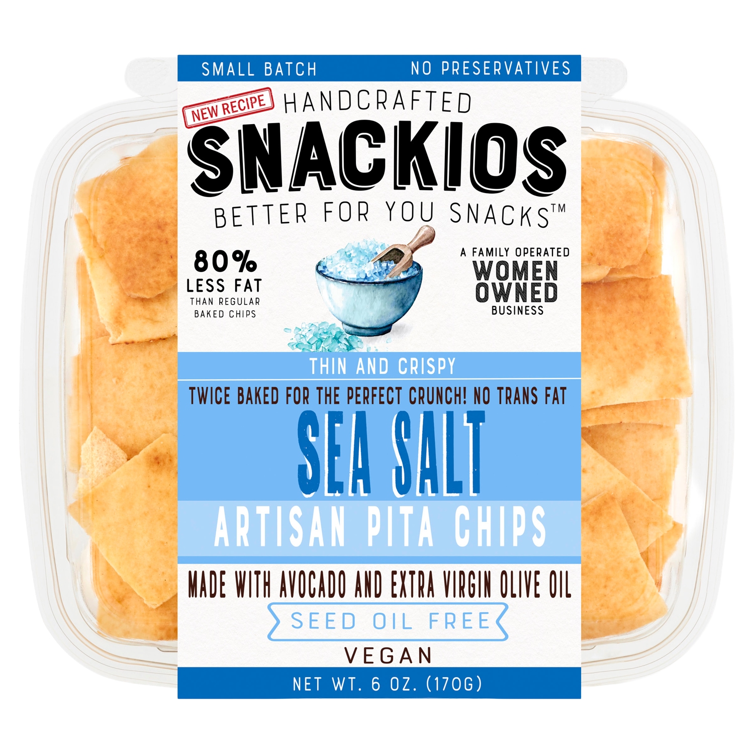 Snackios Pita Chips, Sea Salt