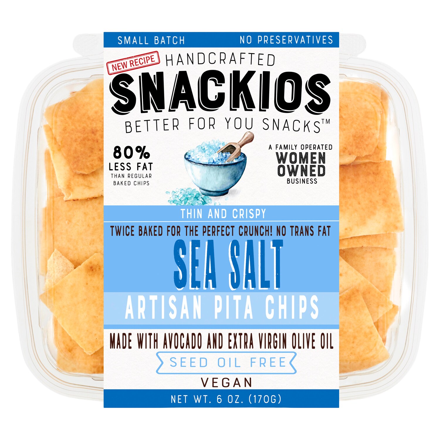 Snackios Pita Chips, Sea Salt