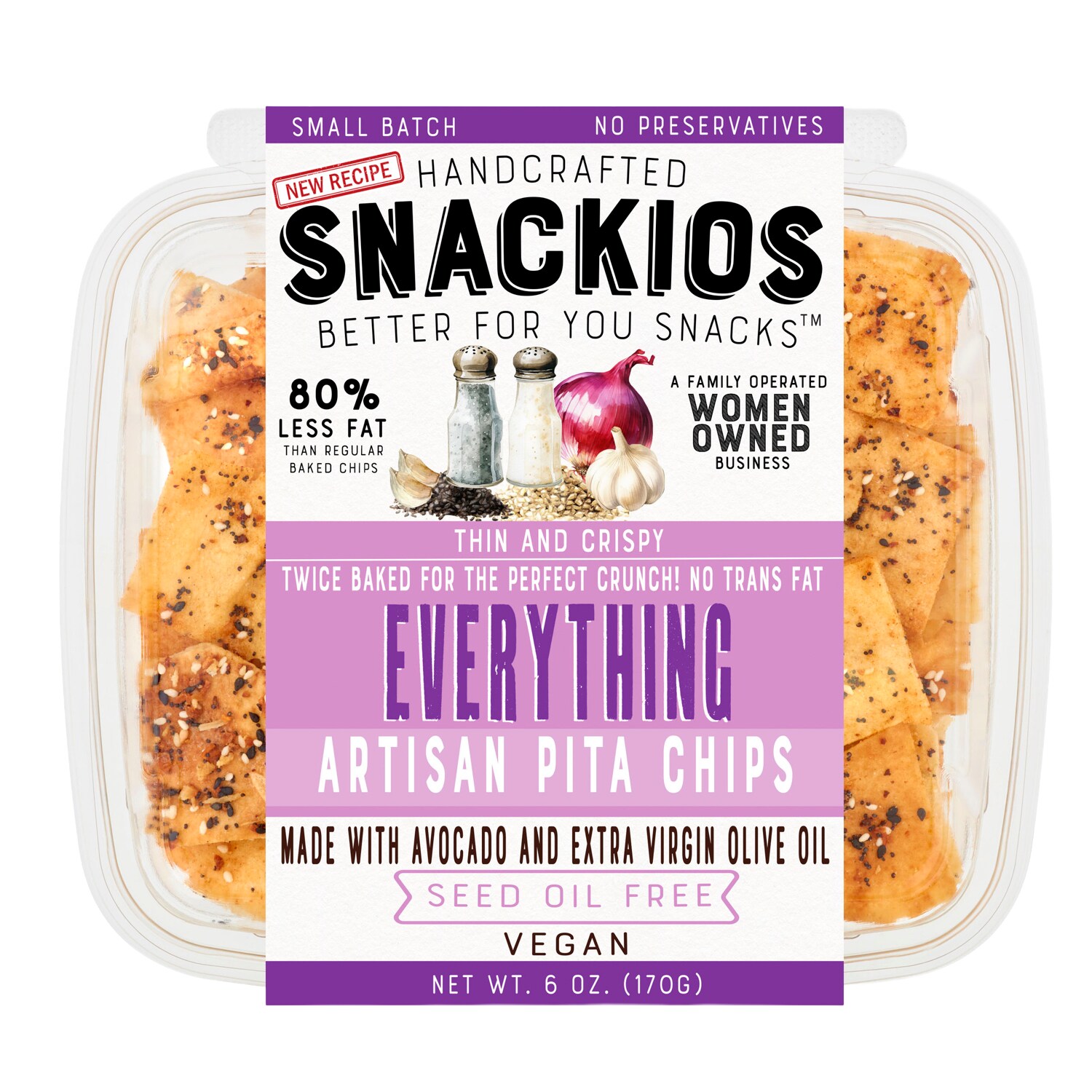 Snackios Pita Chips, Everything