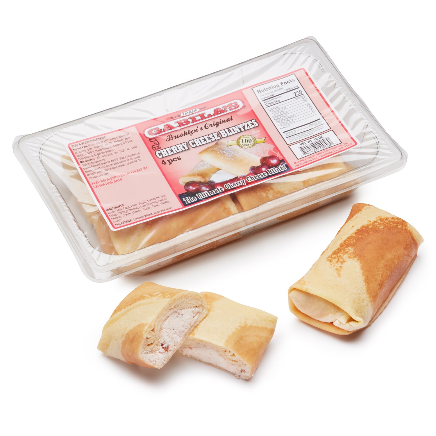 Gabila's Cherry Cheese Blintzes