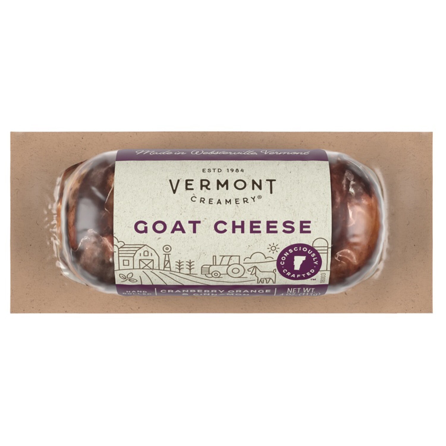 Vermont Creamery Fresh Goat Cheese, Cranberry, Orange & Cinnamon Chévre