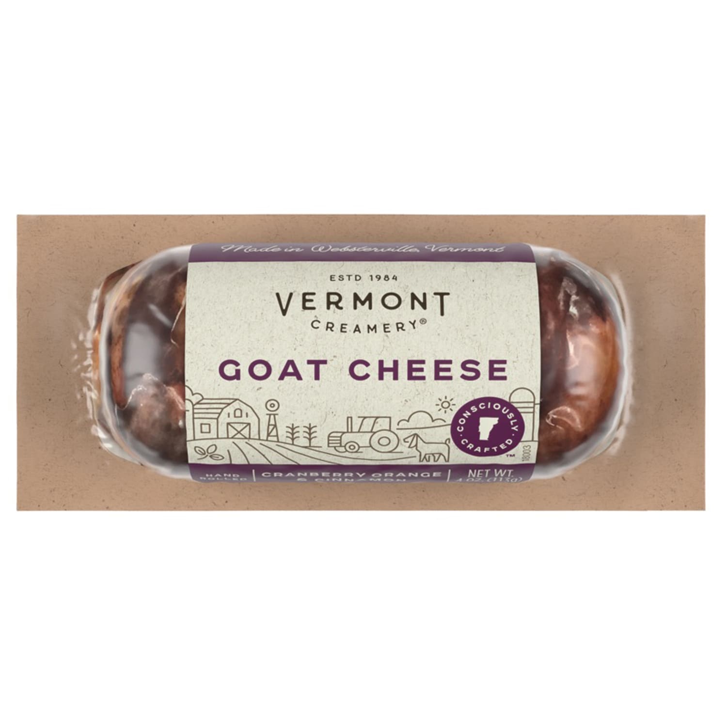 Vermont Creamery Fresh Goat Cheese, Cranberry, Orange & Cinnamon Chévre