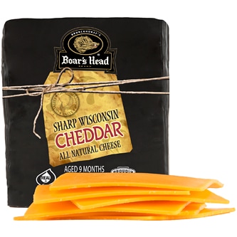 Boar's Head Black Wax Cheddar Cheese, Sliced