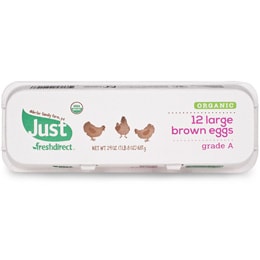 Just FreshDirect Local Organic Large Brown Eggs, Dozen