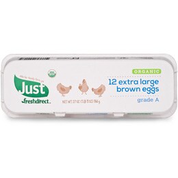 Just FreshDirect Local Organic Extra Large Brown Eggs, Dozen