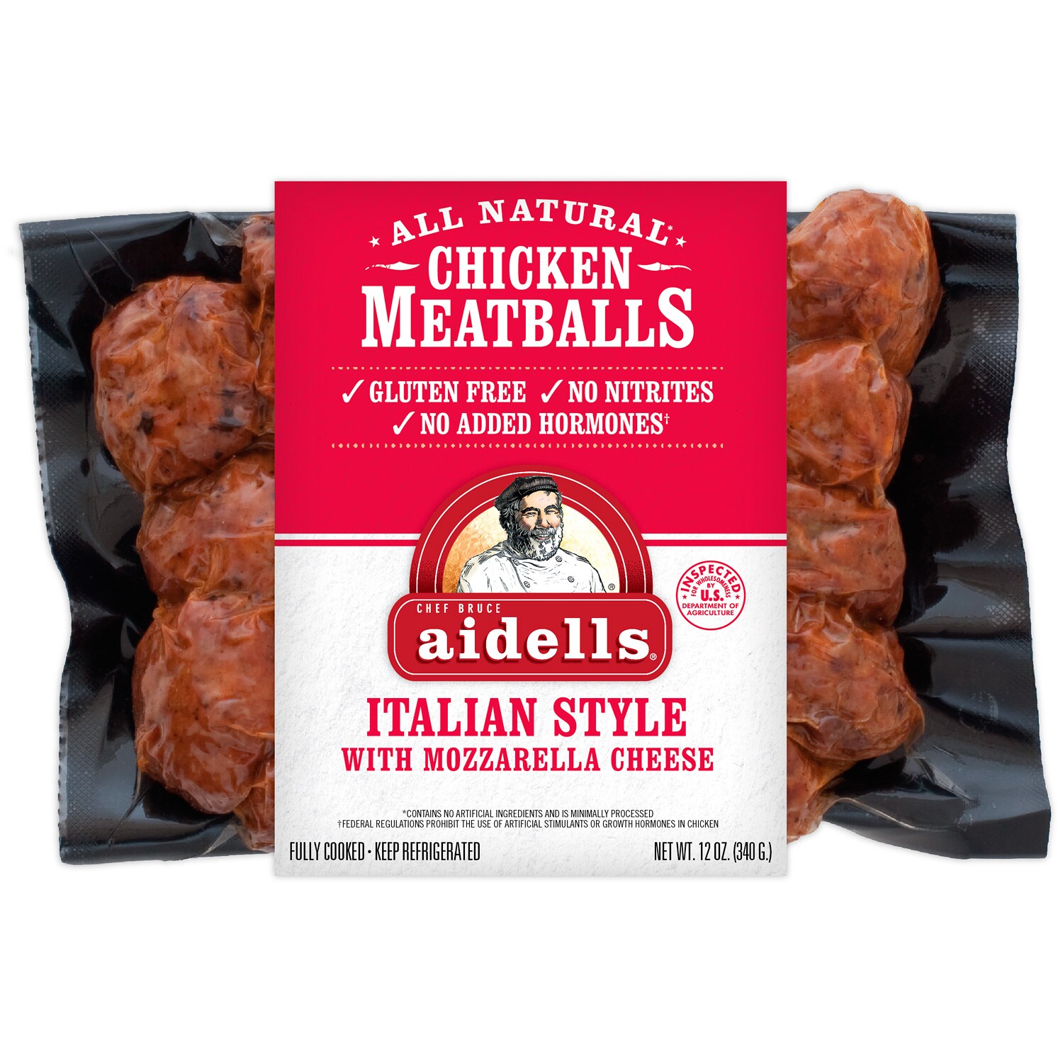 Order Aidells All Natural Chicken Meatballs Zesty Italian Style With Mozzarella Cheese Fully Cooked Fast Delivery
