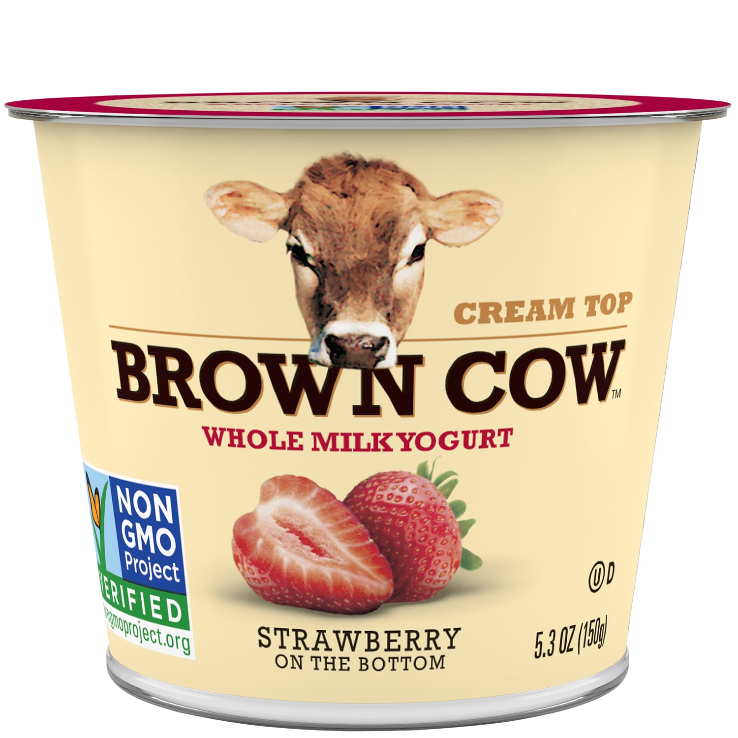 Brown Cow Fruit on the Bottom Cream Top Yogurt, Strawberry