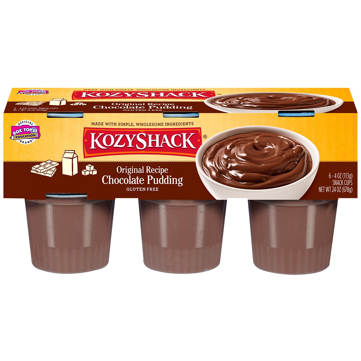 Kozy Shack Chocolate Pudding Snack Cups 6ct FreshDirect
