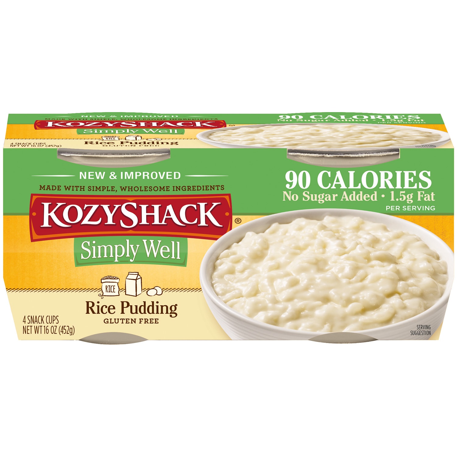 Kozy Shack Rice Pudding, No Sugar Added