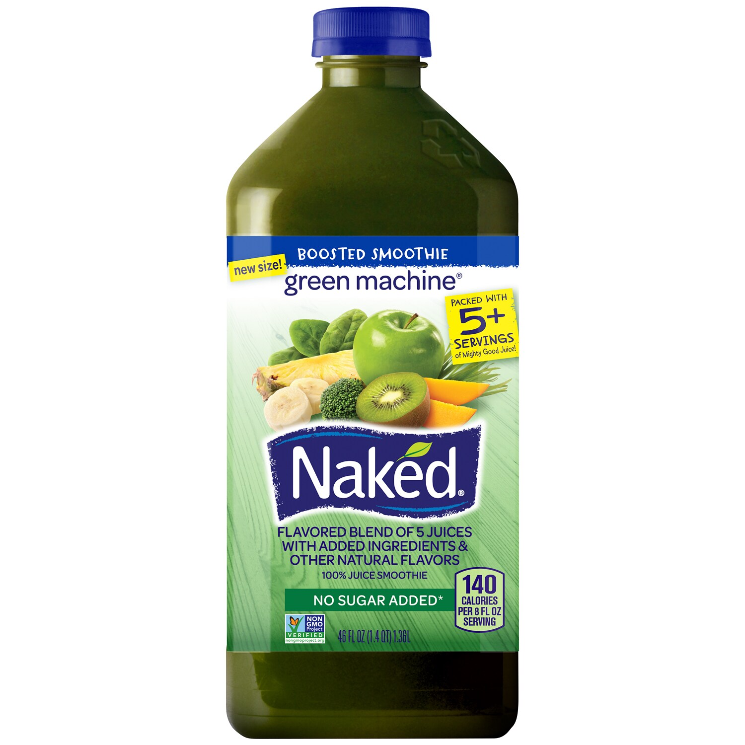 Naked Juice 100% Juice Smoothie, Green Machine, Plastic Bottle