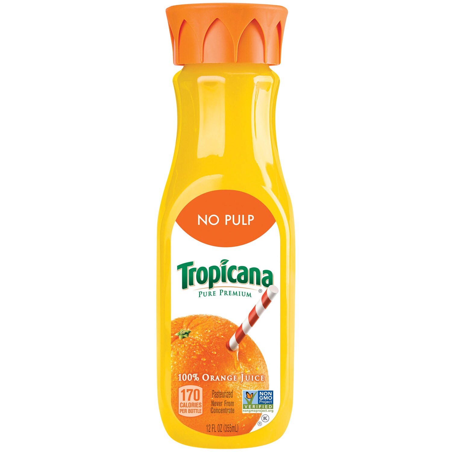 Tropicana Pure Premium Orange Juice, No Pulp, Plastic Bottle