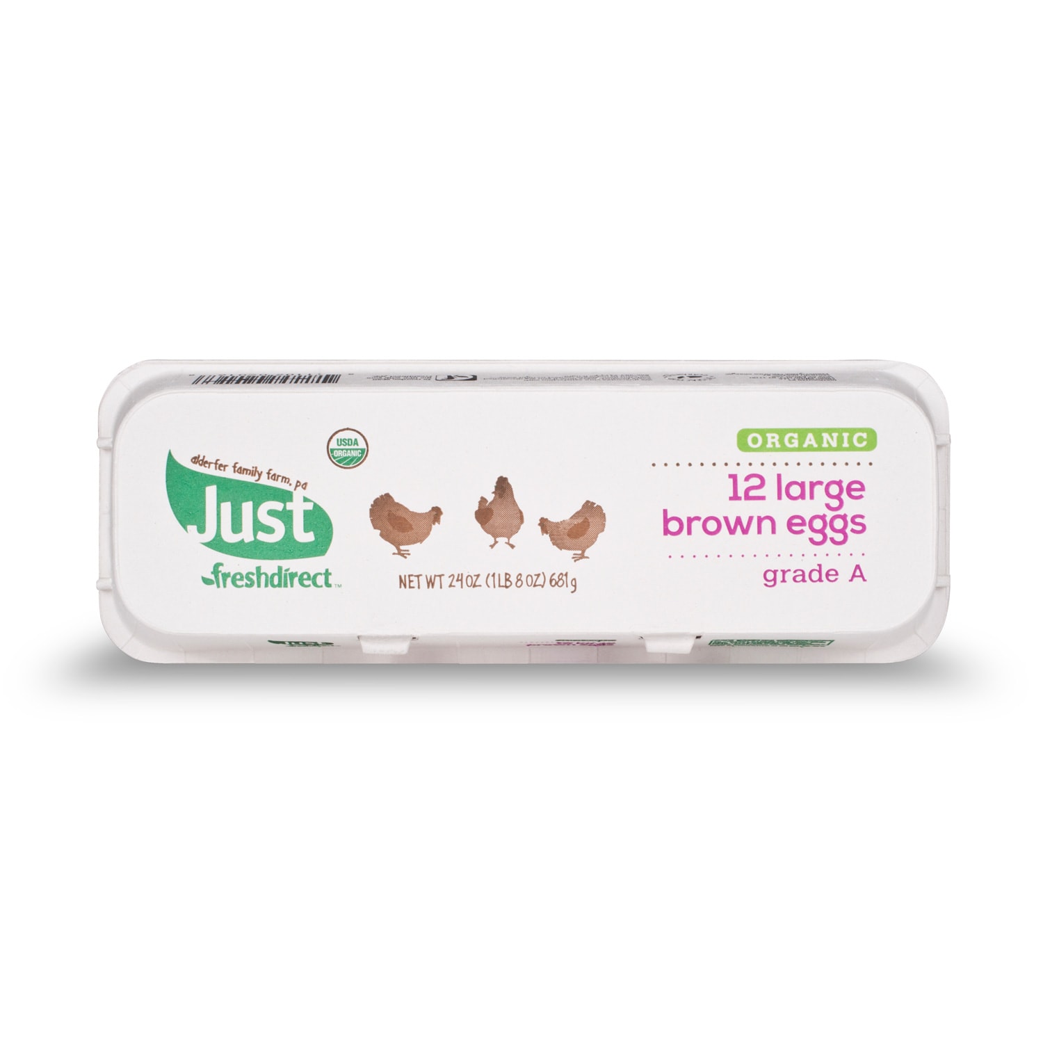 Just FreshDirect Local Organic Large Brown Eggs, Dozen
