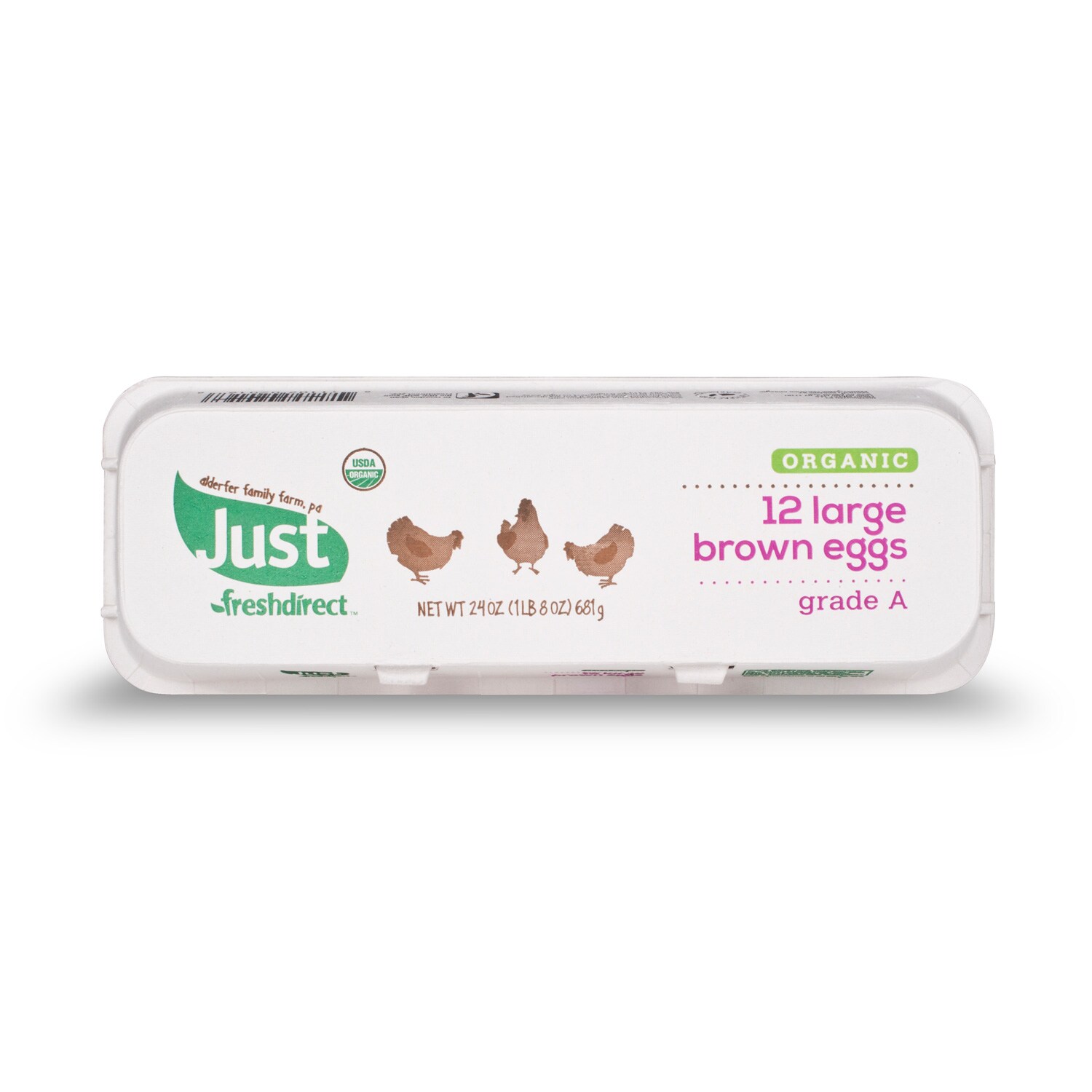 Just FreshDirect Local Organic Large Brown Eggs, Dozen