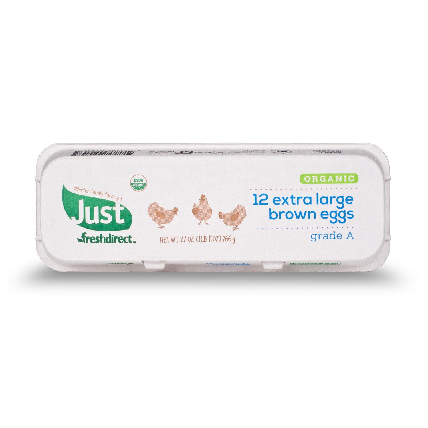 Just FreshDirect Local Organic Extra Large Brown Eggs, Dozen