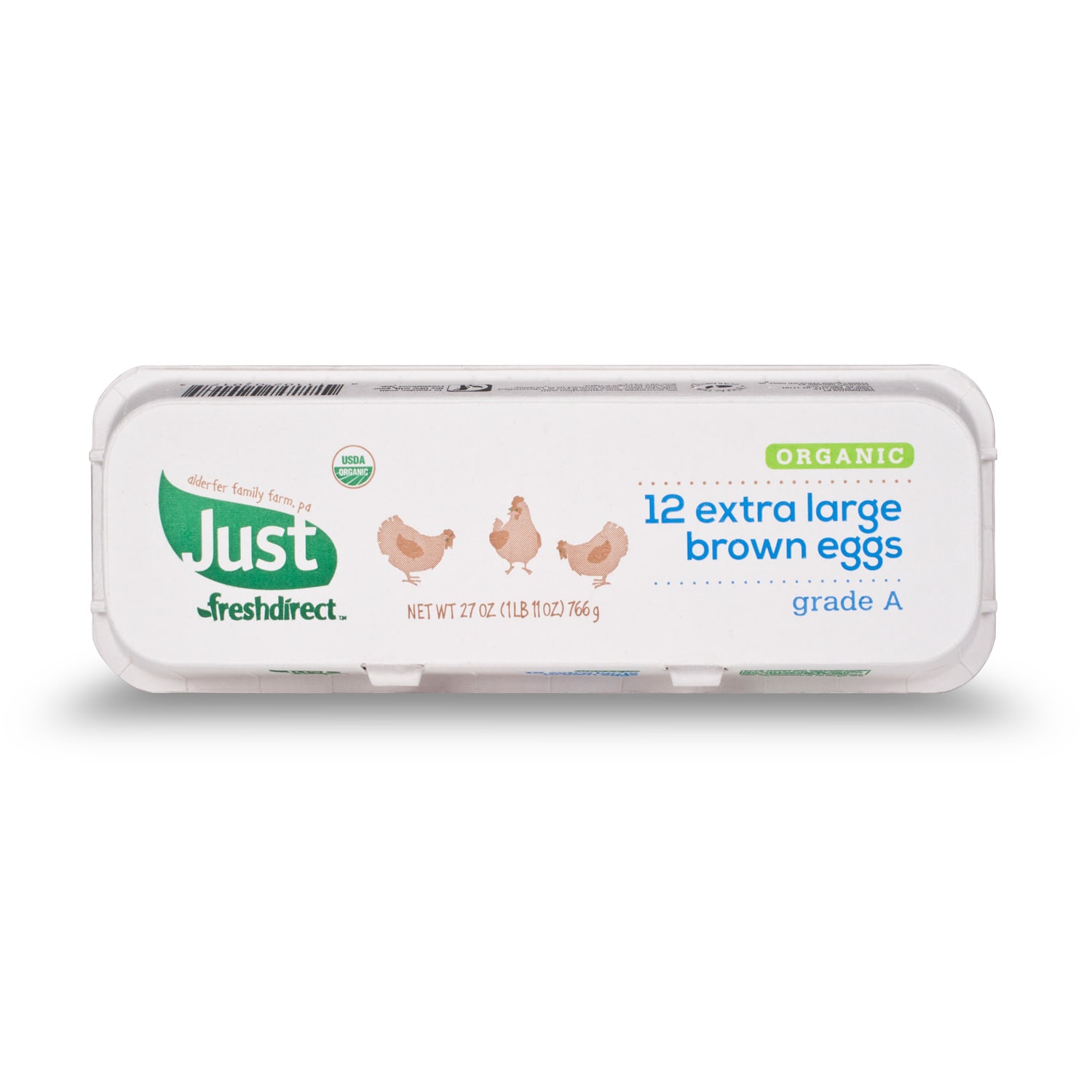 Just FreshDirect Local Organic Extra Large Brown Eggs, Dozen