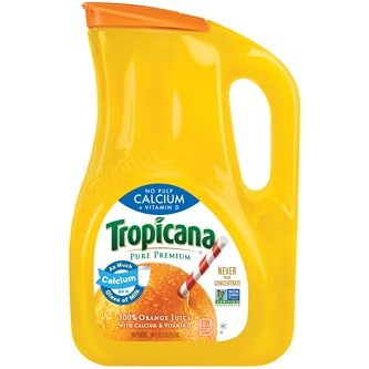 Tropicana Pure Premium Orange Juice, Calcium + Vitamin D, No Pulp, Plastic Bottle