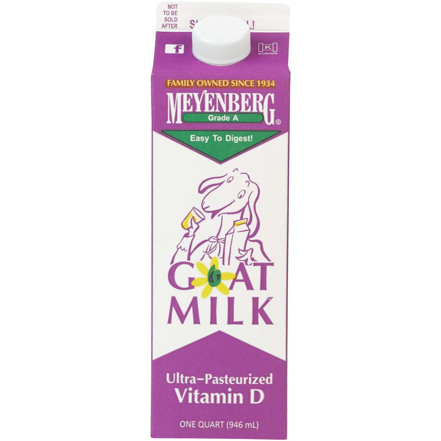 Meyenberg Grade A Whole Goat Milk, Ultra-Pasteurized, Vitamin D, Carton
